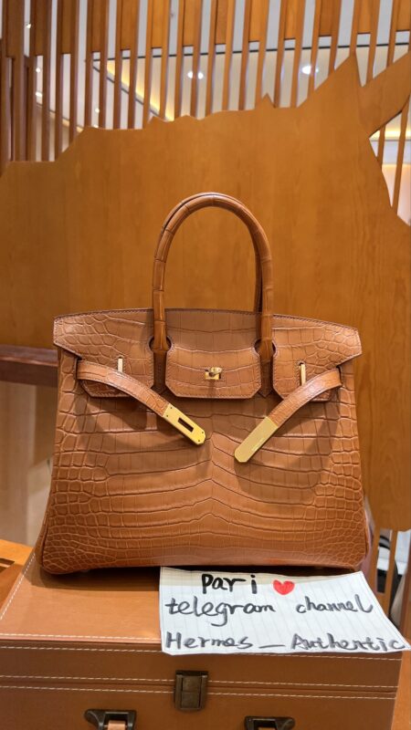 Birkin 25 in Golden Brown Matte Crocodile GHW