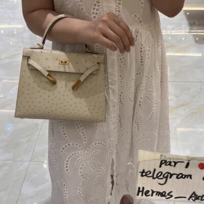 Kelly 25 Craie Ostrich GHW