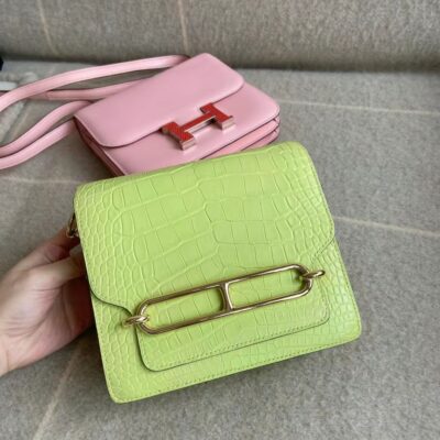 Roulis Mini in Green Matte Crocodile