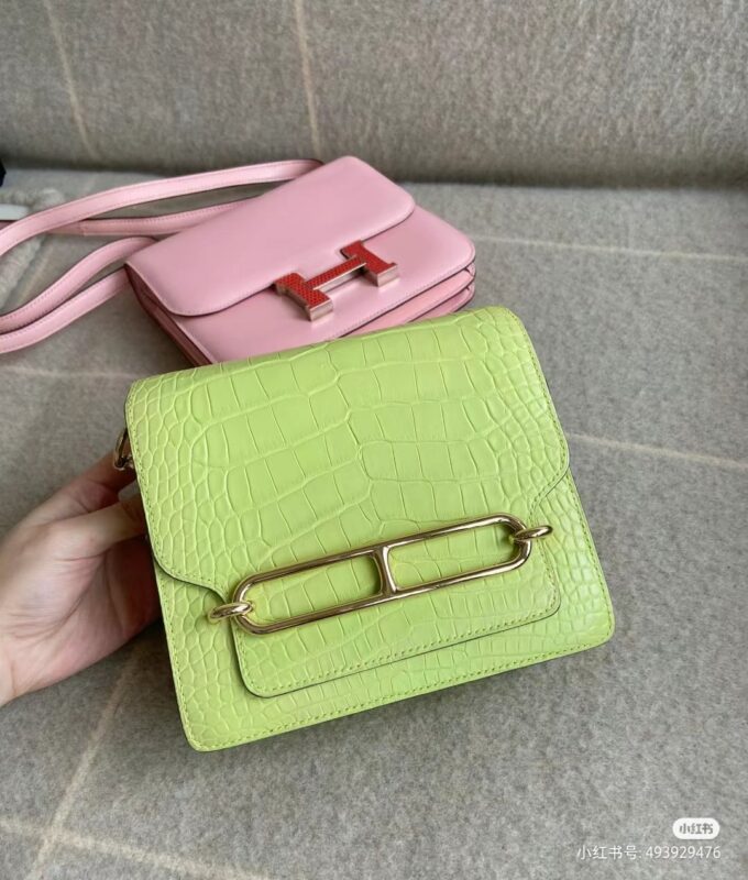 Roulis Mini in Green Matte Crocodile