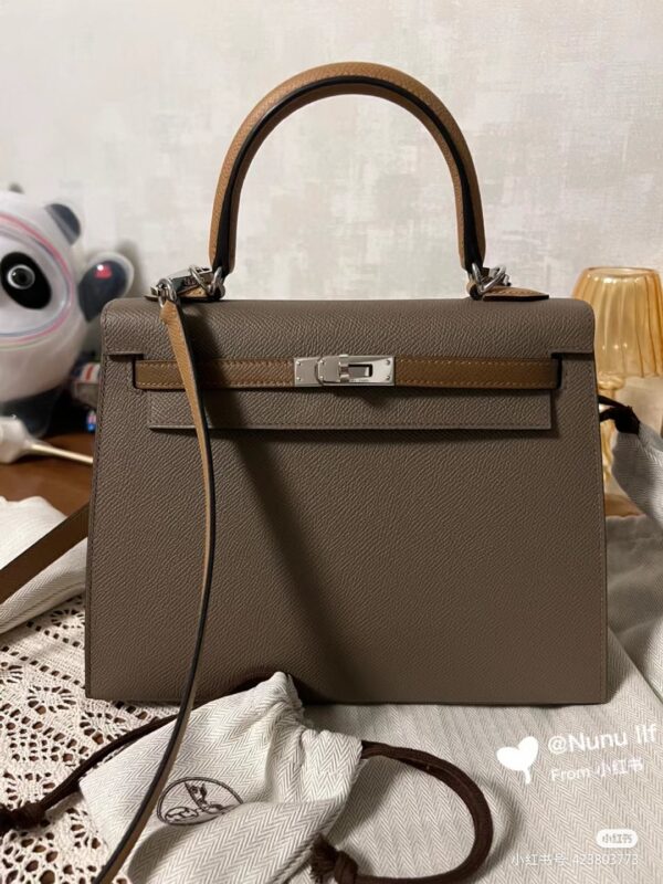 Kelly 25 in Dark Brown Epsom