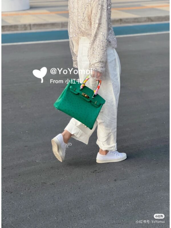 Birkin 30 Green Ostrich
