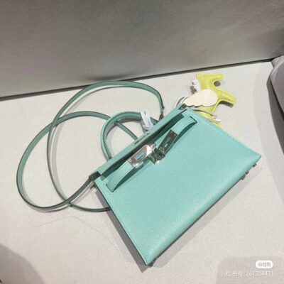 Mini Kelly Aqua Chèvre Mysore PHW