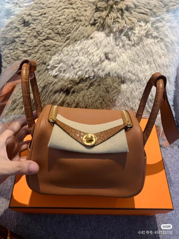 Mini Lindy Golden Brown Swift & Crocodile