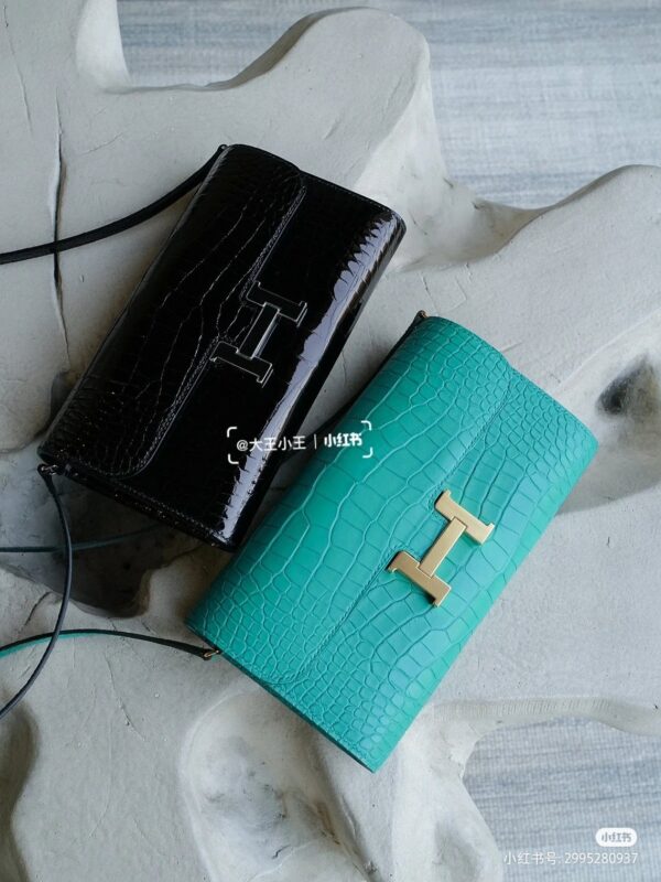 Constance Long To Go Wallets in Matte & Shiny Crocodile