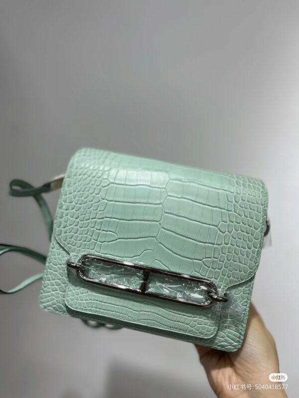 Roulis Mini Matte Crocodile Vert D’eau PHW