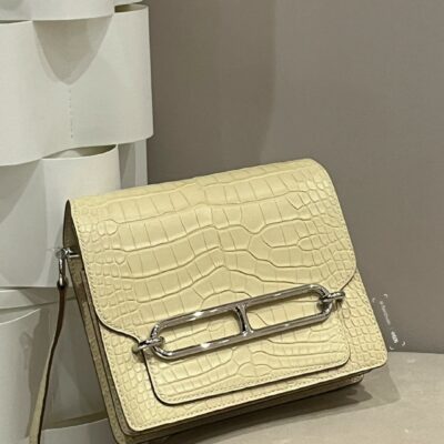 Roulis Mini Matte Crocodile Jaune Poussin PHW