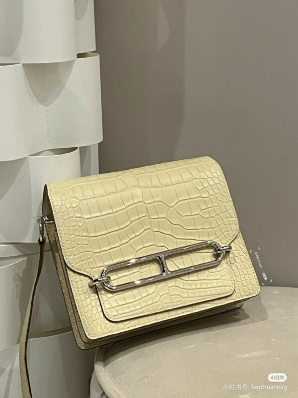 Roulis Mini Matte Crocodile Jaune Poussin PHW