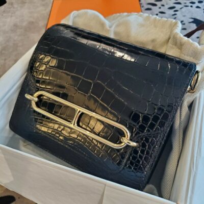 Roulis Mini Shiny Crocodile Noir GHW