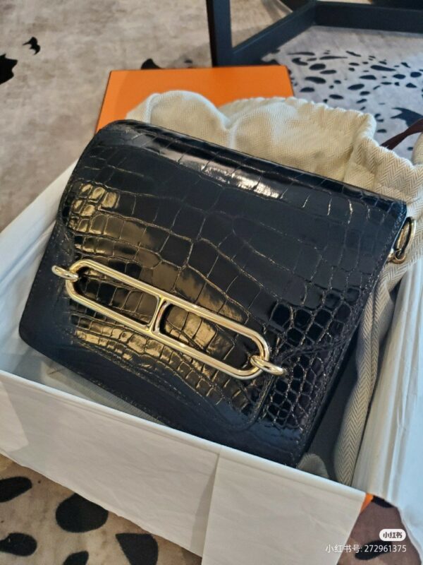 Roulis Mini Shiny Crocodile Noir GHW