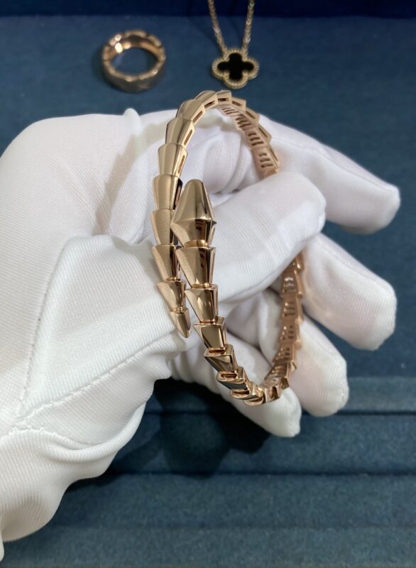 Narrow Snake Bracelet Without Diamonds, Rose Gold