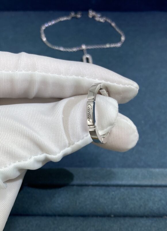 Cartier C logo ring, white gold