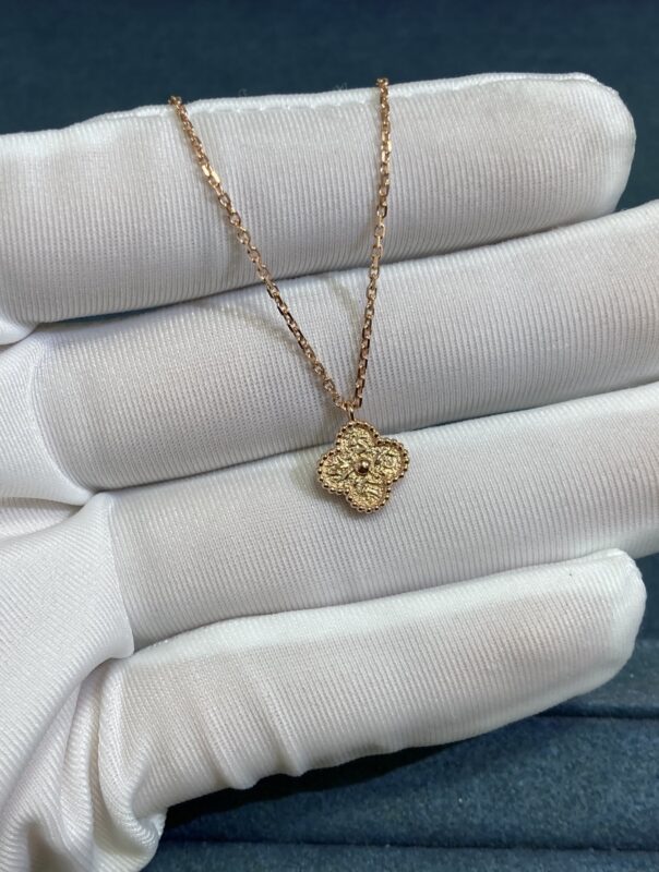 Gilded Clover Necklace, Rose Gold