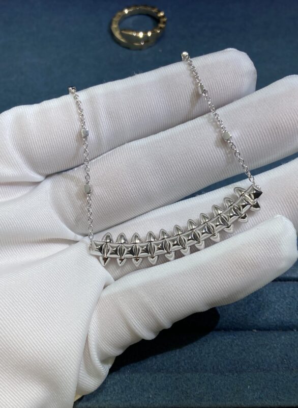 Stud Necklace, White Gold