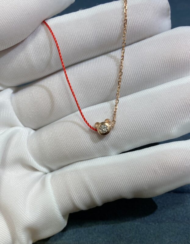 10 Point Bear Head Half String Half Link Bracelet, Rose Gold