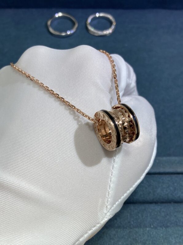 House Stud Necklace, Rose Gold