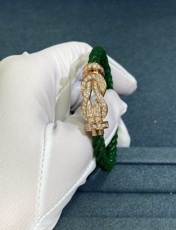 Double 8 Full Diamond Horseshoe Buckle Bracelet, Rose Gold