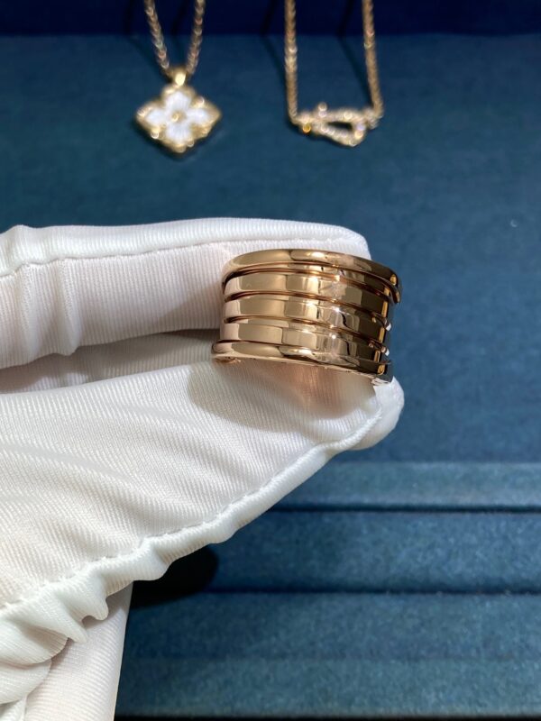 Four-Turn Spring Ring Without Diamonds, Rose Gold