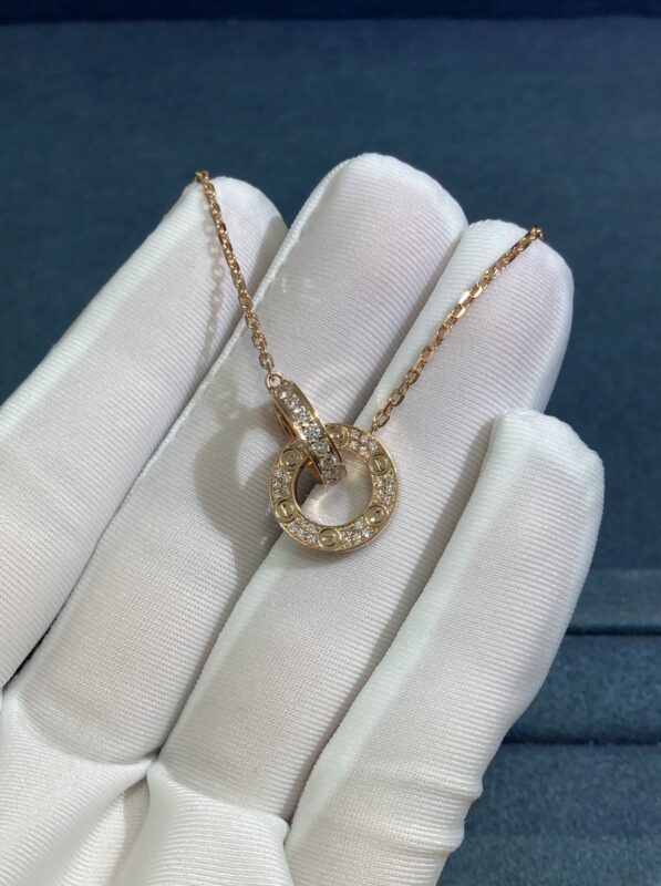 Ring of Diamonds Necklace, Rose Gold