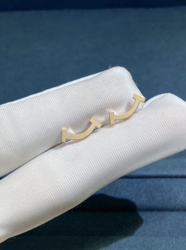 Mini Smiley Stud Earrings, Rose Gold