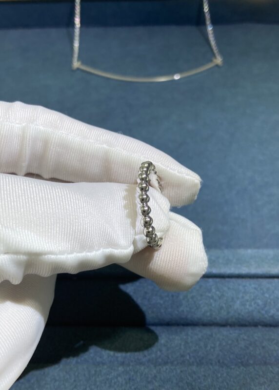 Medium Bead Ring, White Gold