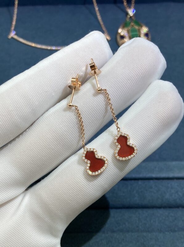 Carnelian Gourd Stud Earrings