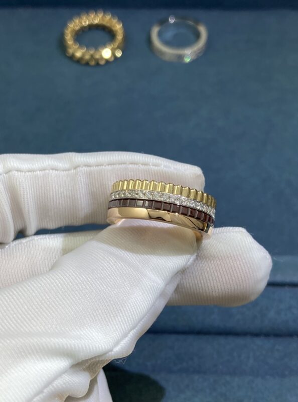 Boucheron Ring, White Gold + Rose Gold + Yellow Gold