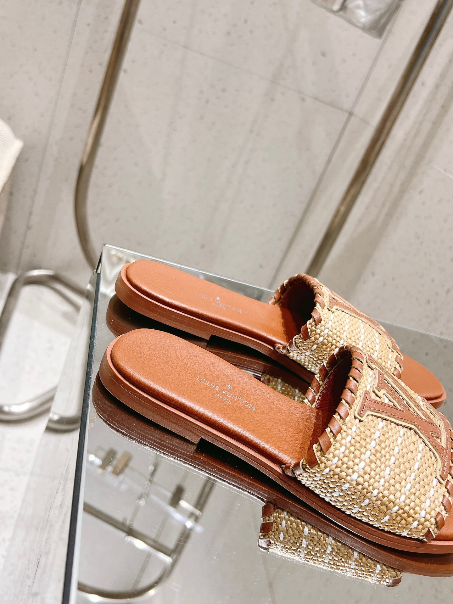 Louis Vuitton New Straw Sandals - Image 9