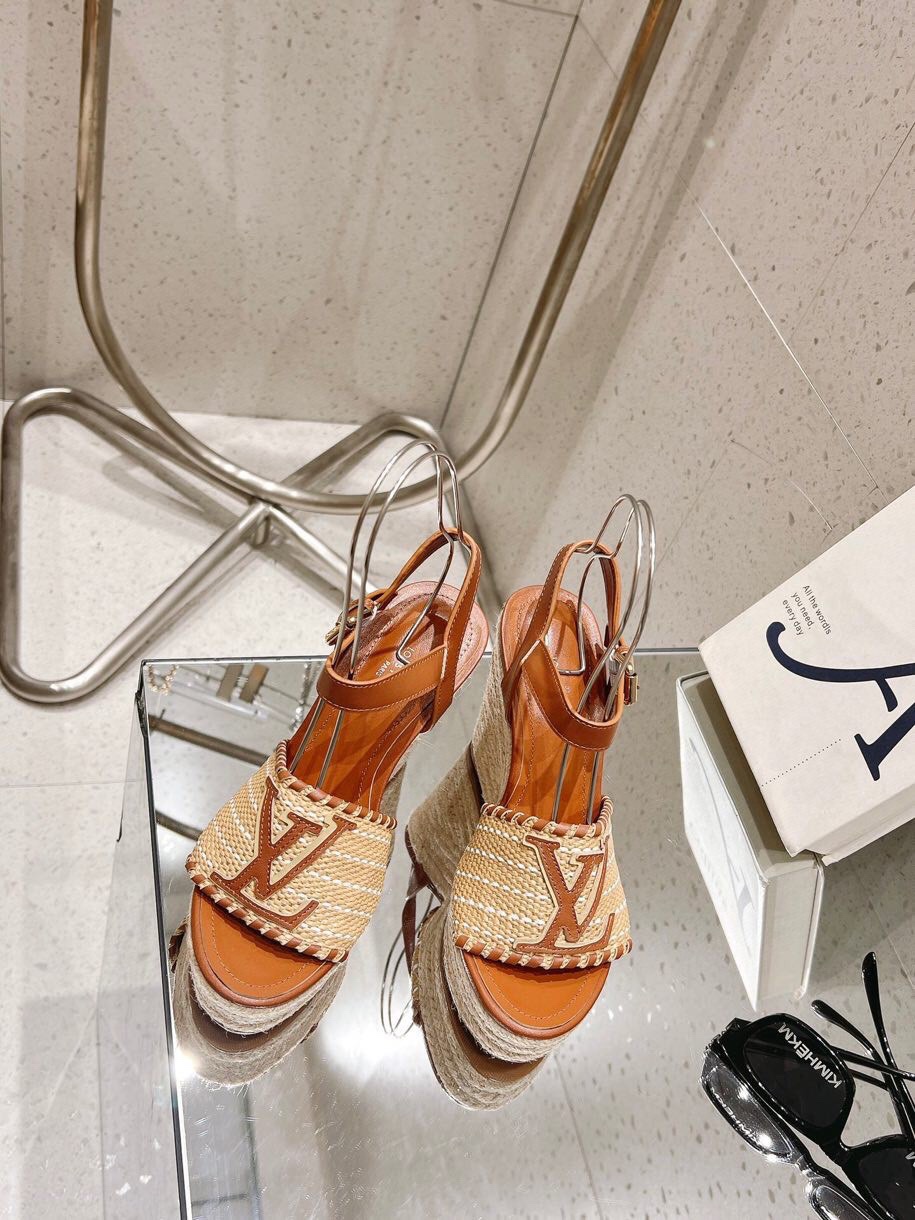 Louis Vuitton New Straw Heel Sandals