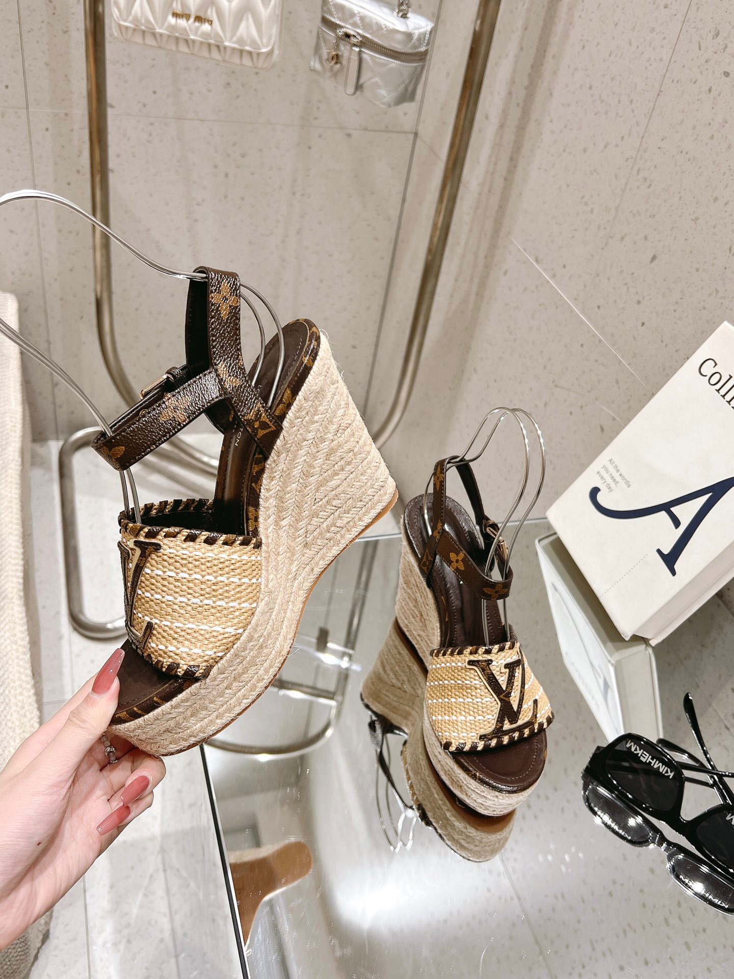 Louis Vuitton New Straw Heel Sandals - Image 2