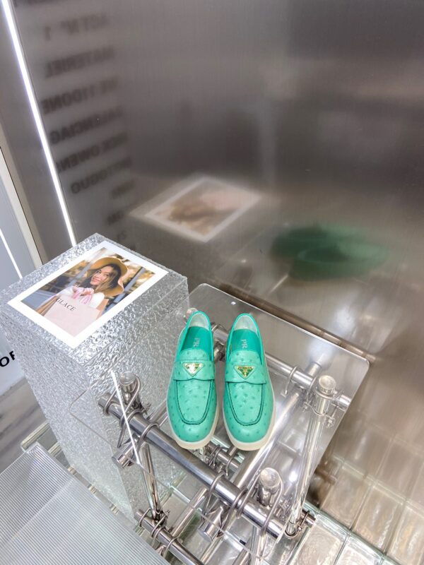 Prada New Unisex Loafers in Ostrich