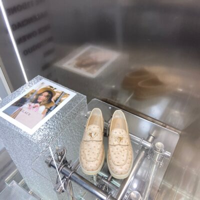 Prada New Unisex Loafers in Ostrich