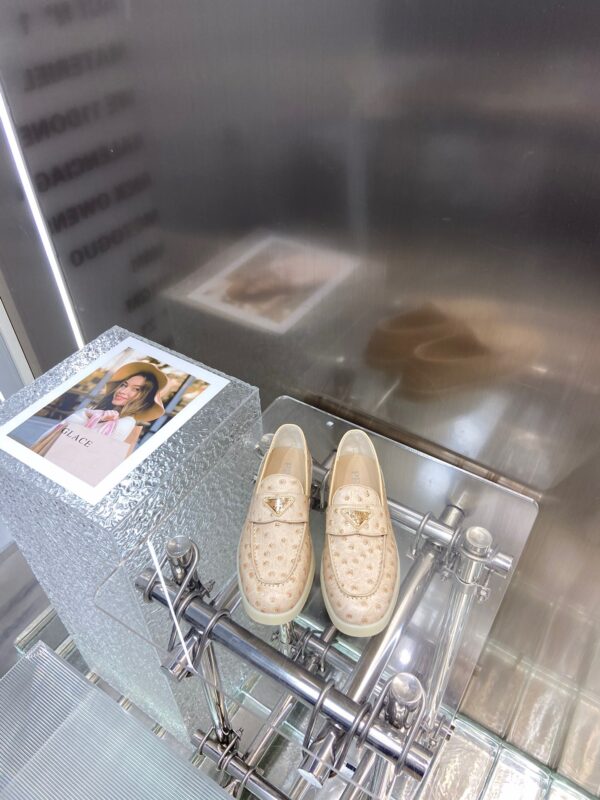 Prada New Unisex Loafers in Ostrich