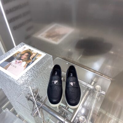 Prada New Unisex Loafers in Ostrich