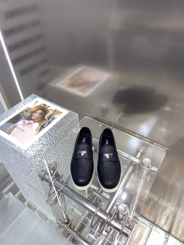 Prada New Unisex Loafers in Ostrich