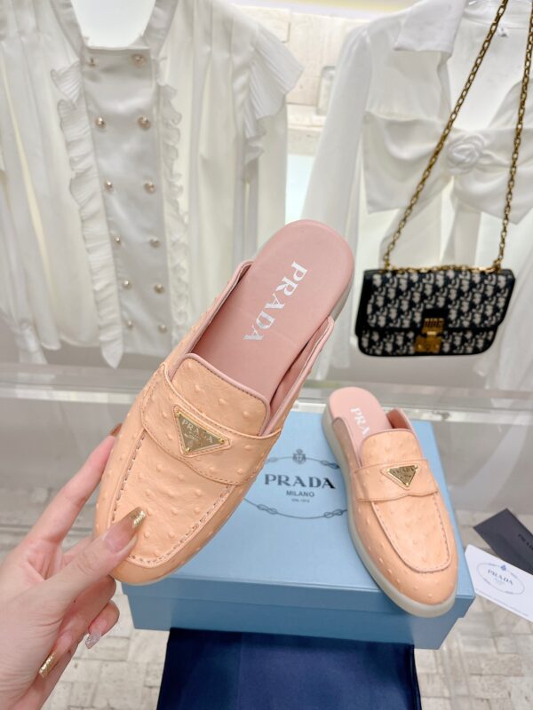 Prada 2023 New Unisex Mules in Ostrich
