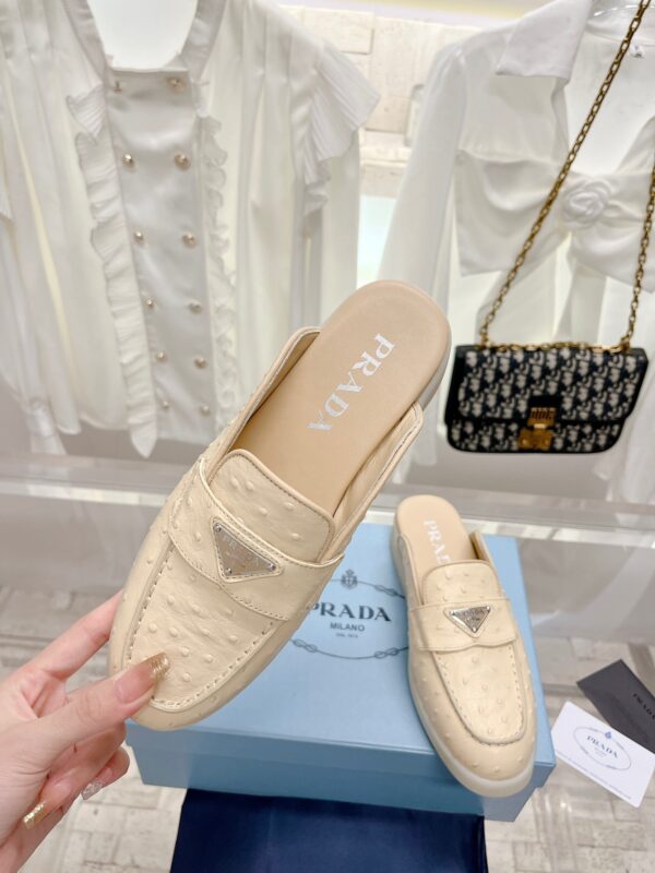 Prada 2023 New Unisex Mules in Ostrich