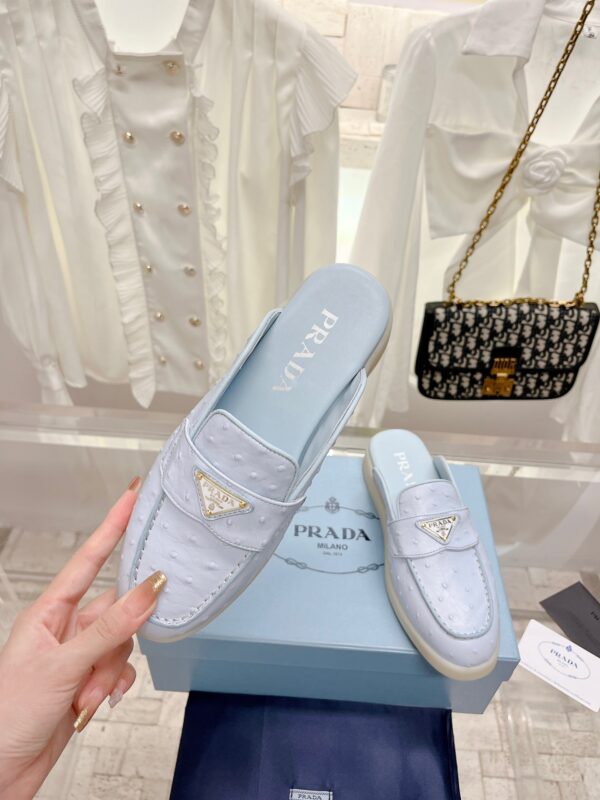 Prada 2023 New Unisex Mules in Ostrich