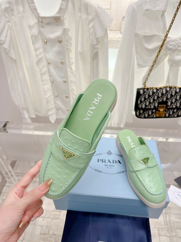 Prada 2023 New Unisex Mules in Ostrich