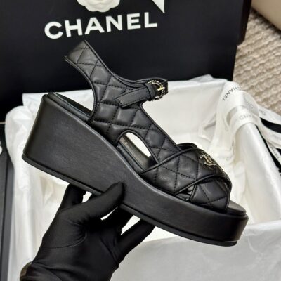 Chanel 2023 New Wedge Sandals