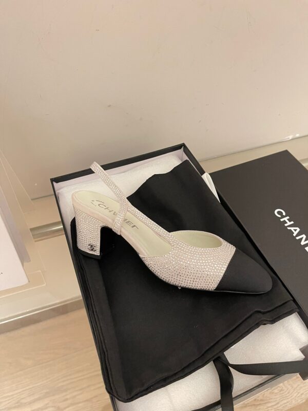 Chanel 2023 New Slingback full Diamond Princess Heel Shoes