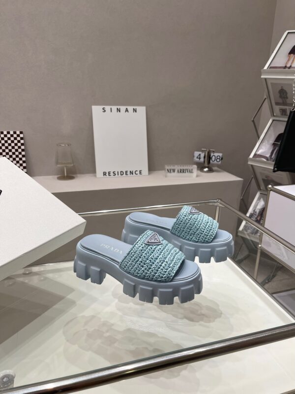 Prada 2023 New Light Raffia Sandals