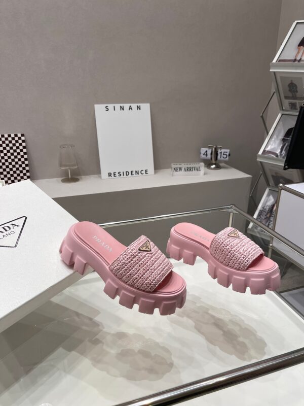 Prada 2023 New Light Raffia Sandals