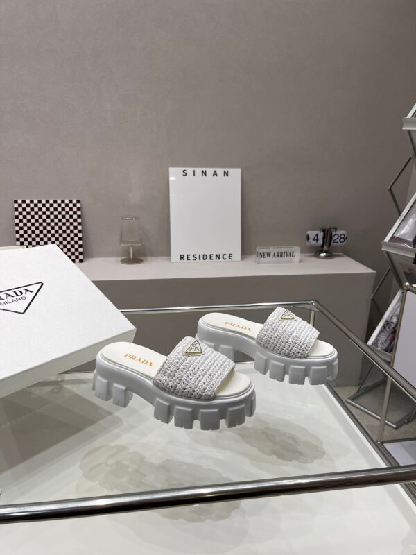 Prada 2023 New Light Raffia Sandals