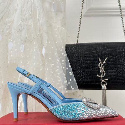 Valentino 2023 New Rhinestone High-heeled Sandals