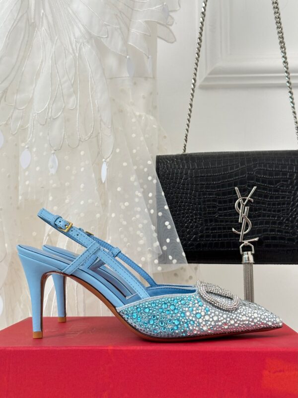 Valentino 2023 New Rhinestone High-heeled Sandals