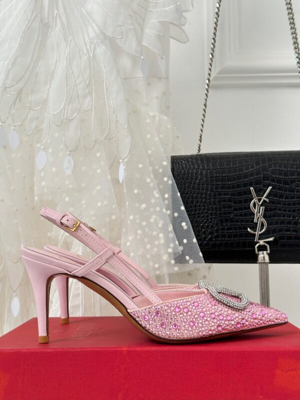 Valentino 2023 New Rhinestone High-heeled Sandals