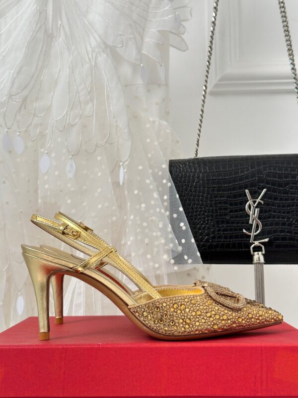 Valentino 2023 New Rhinestone High-heeled Sandals