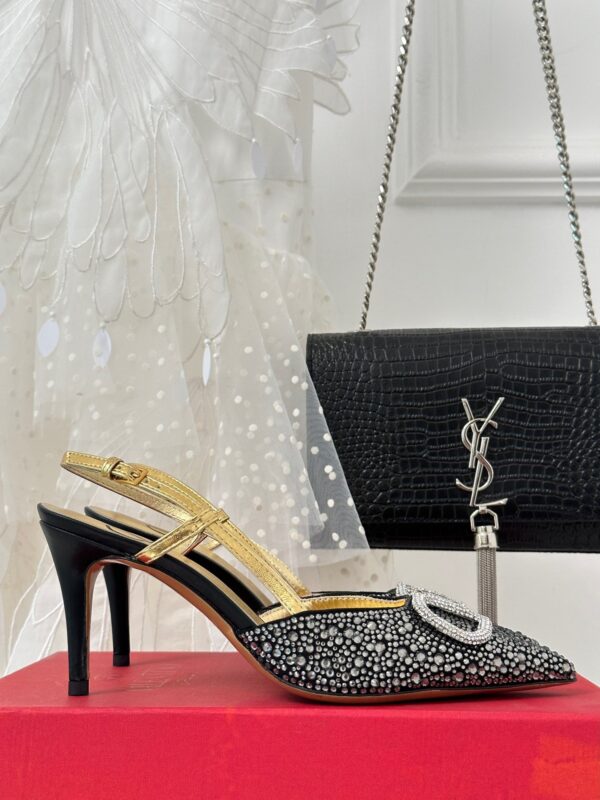 Valentino 2023 New Rhinestone High-heeled Sandals