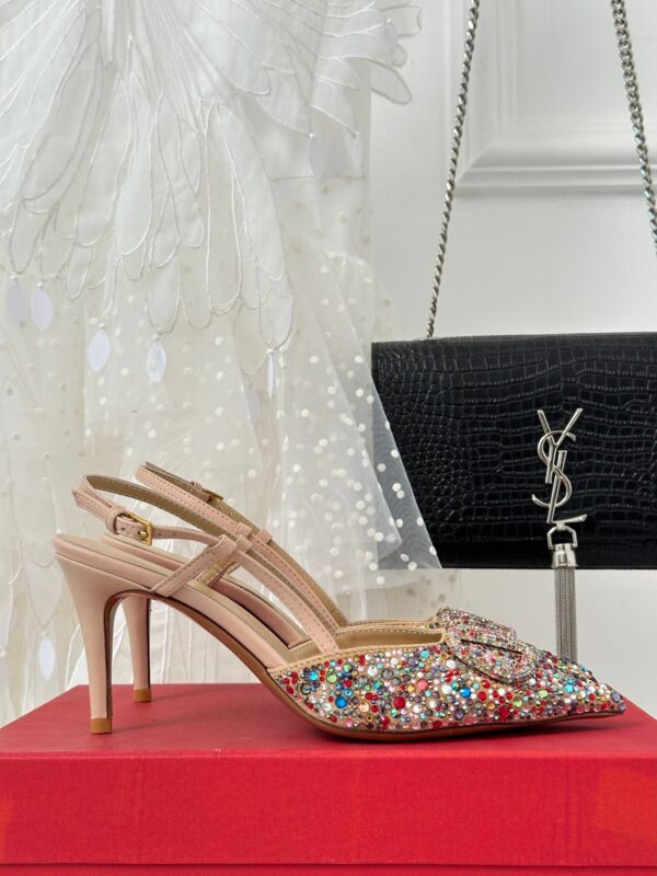 Valentino 2023 New Rhinestone High-heeled Sandals